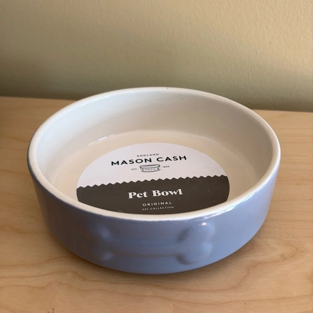 Mason Cash Dog Bowl - Heavy Stoneware with Bone Embossed